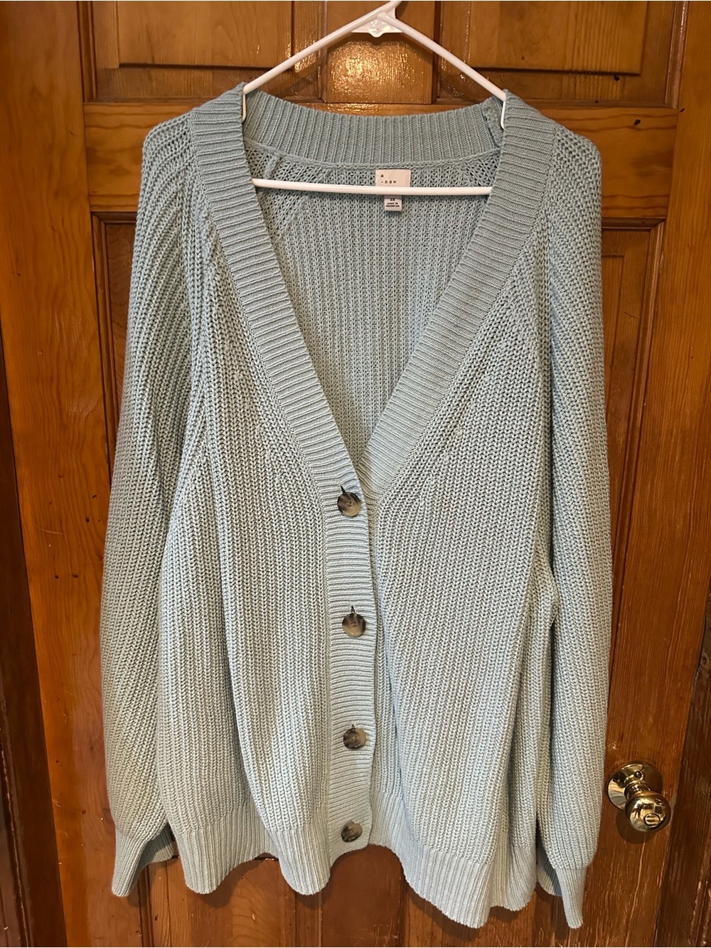 a new day Light Blue Chunky Knit Button Front Cardigan